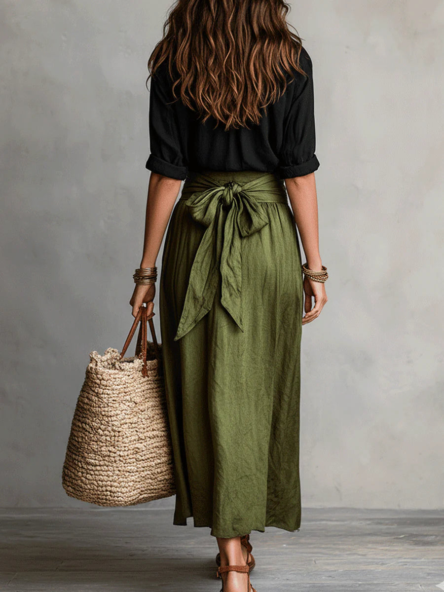 Odelia - Luxuriöses Boho-Set aus Top und Midirock
