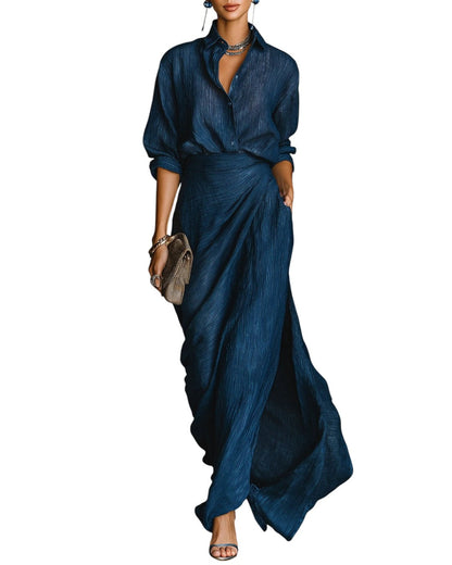 Sara™ || Ansamblu elegant cu fustă lungă