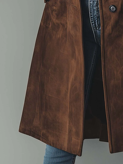 Mirela | Palton Vintage din Suede