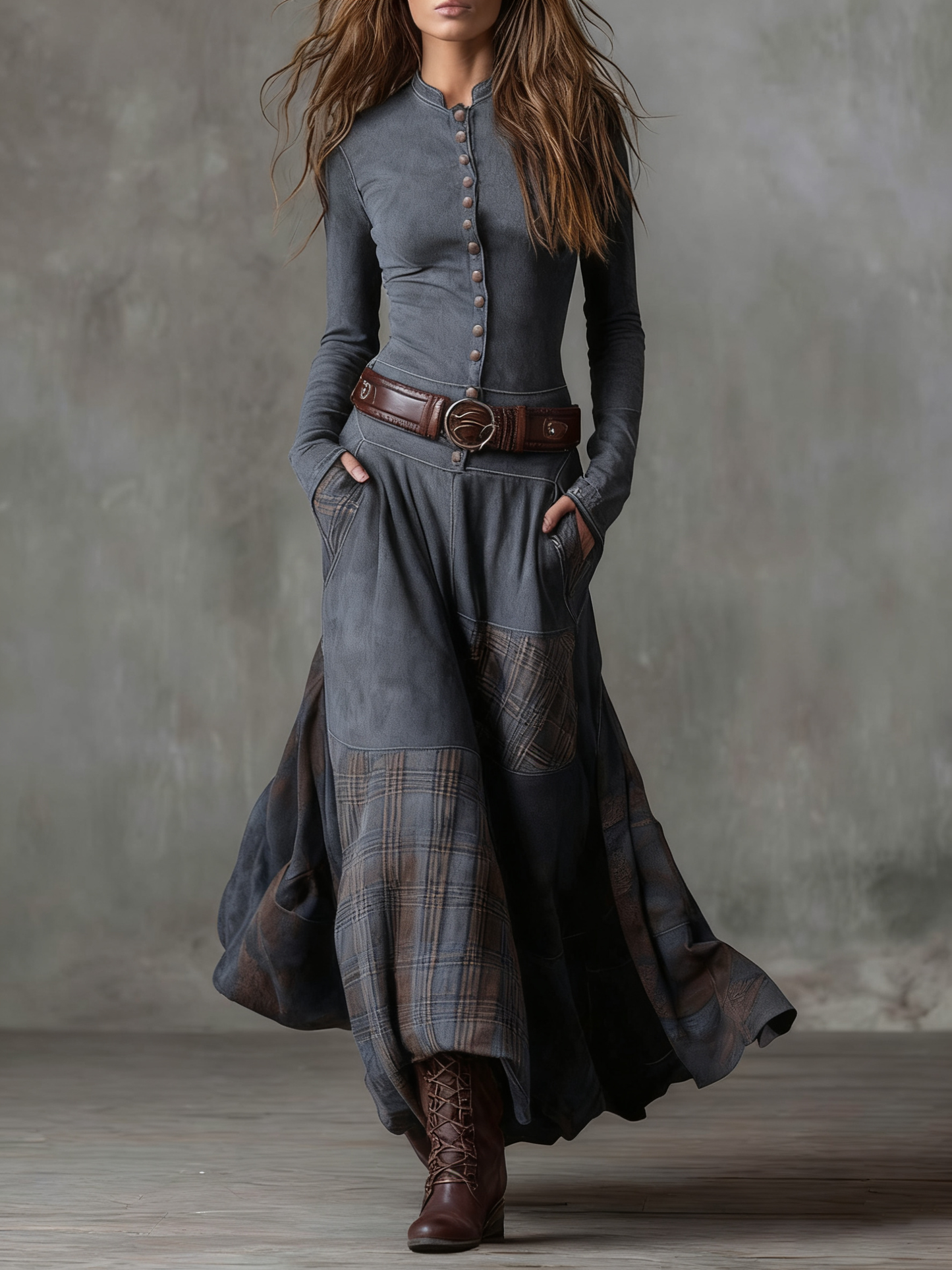 Leone | Long Suede Dress