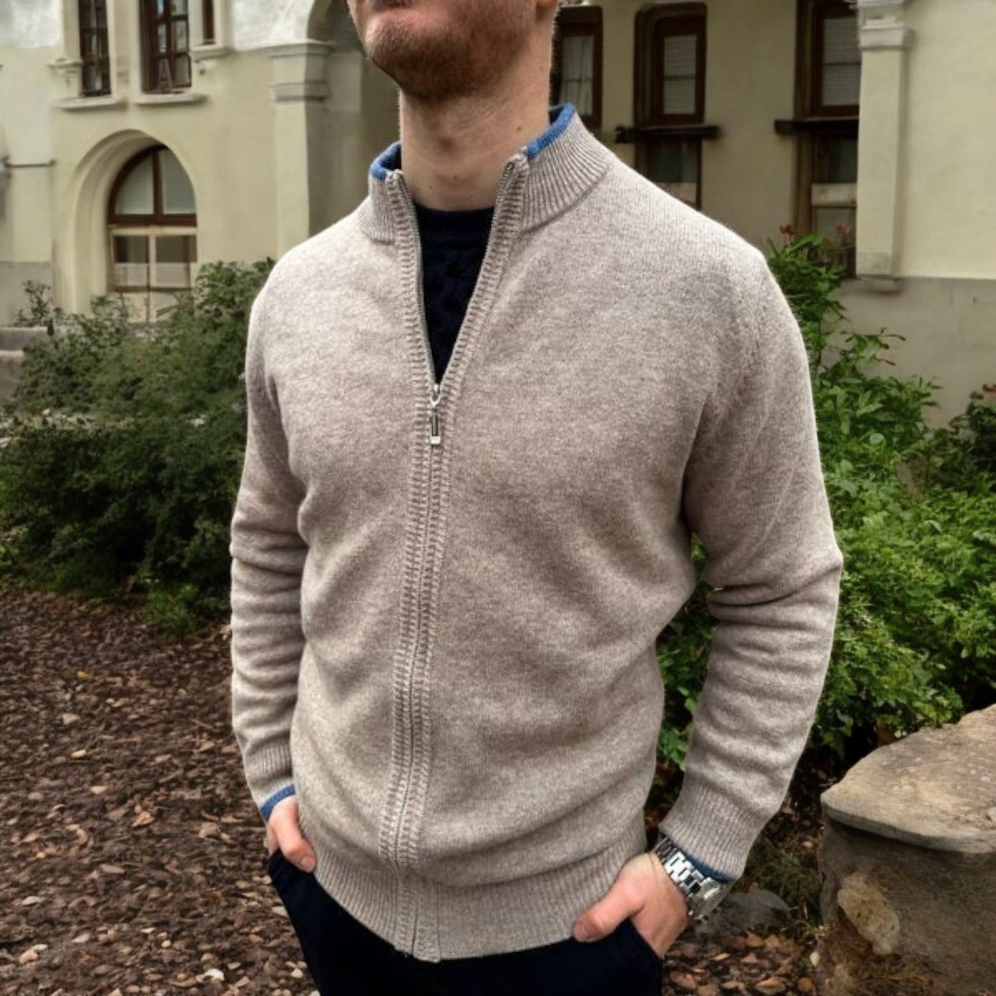 Cardigan classique en laine pour hommes