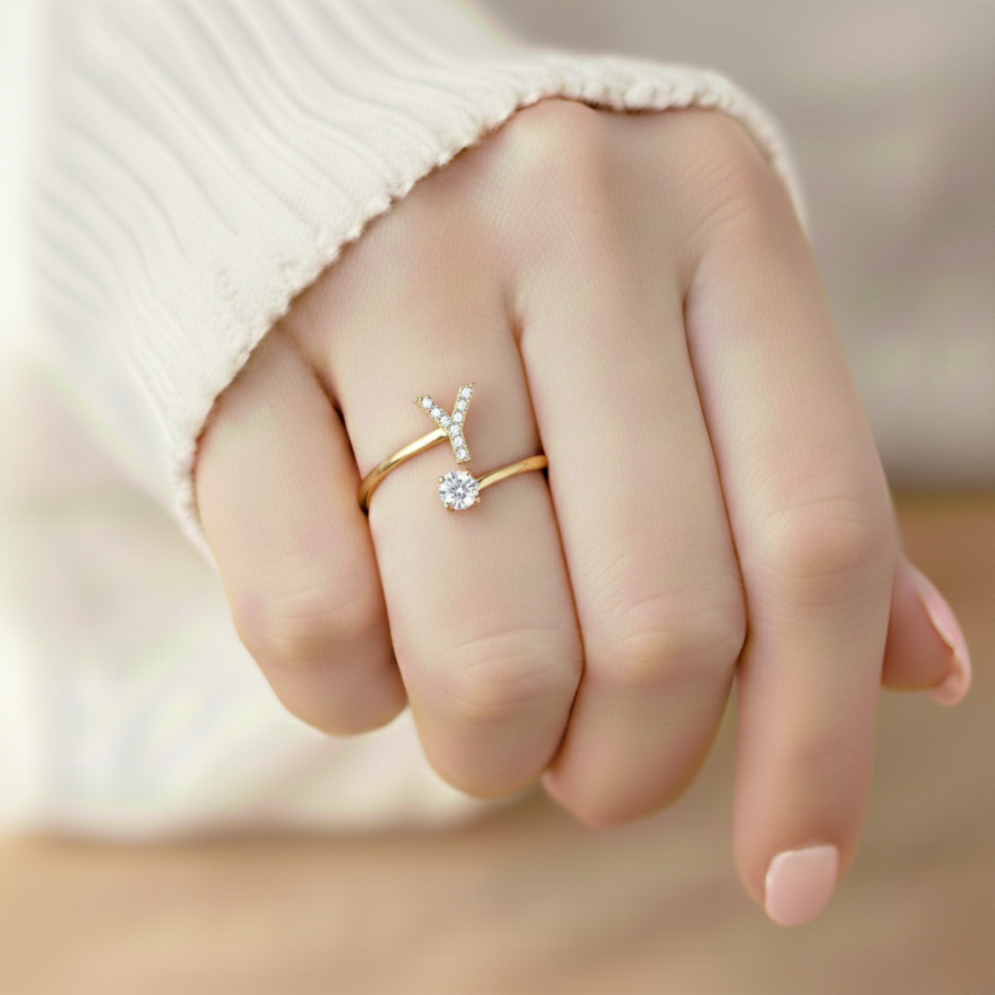 BAGUE AJUSTABLE SIGNATURE AVEC INITIALES