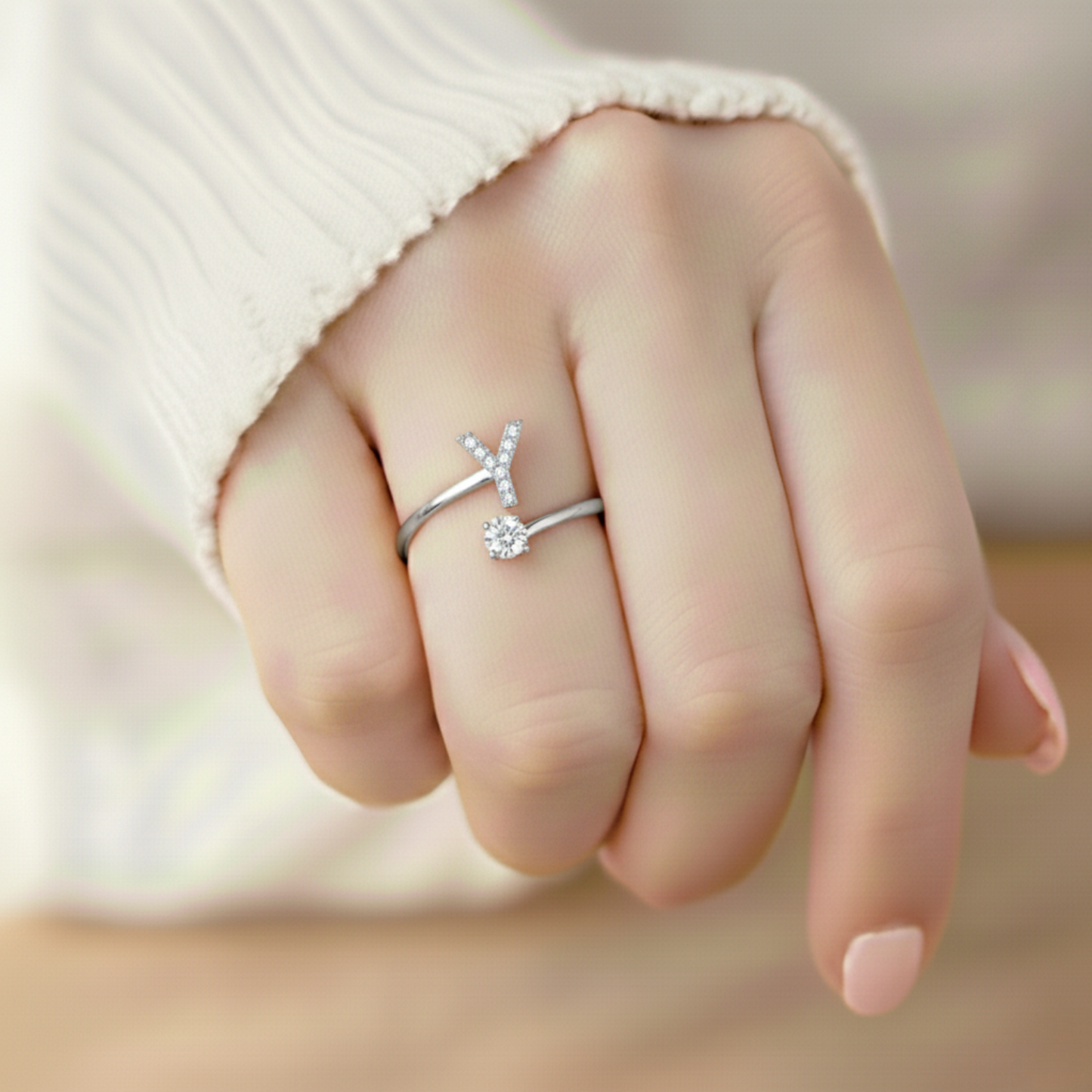 BAGUE AJUSTABLE SIGNATURE AVEC INITIALES