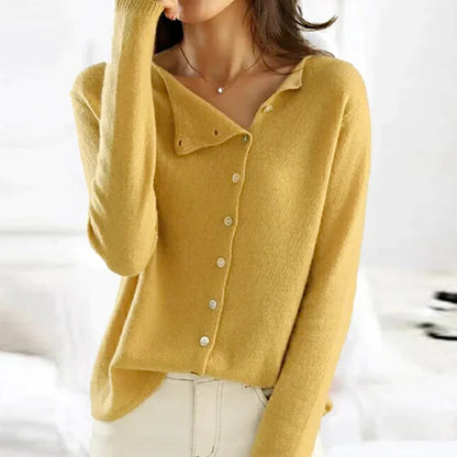 Clara | Women's Lightweight Stretch Sweater with Buttons | Lunarafi