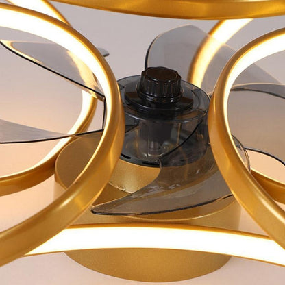 Flower LED modern built-in ceiling fan with remote control