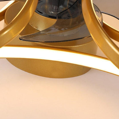 Flower LED modern built-in ceiling fan with remote control