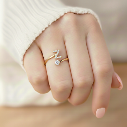 BAGUE AJUSTABLE SIGNATURE AVEC INITIALES