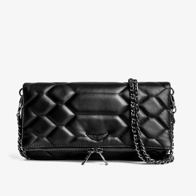Gesteppte Clutch mit Kettentrageriemen – Elegant und vielseitig Zorenza