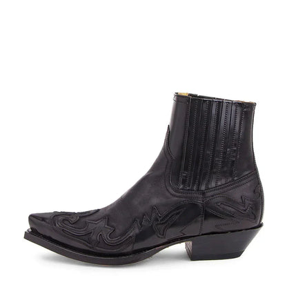 Men’s Leather Cowboy Boots Pointed Toe Western Ankle Style