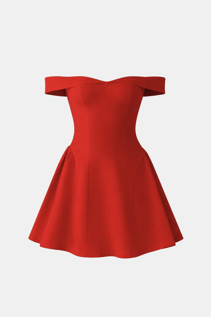Zariyah – Off-Shoulder Sculpted Mini Dress