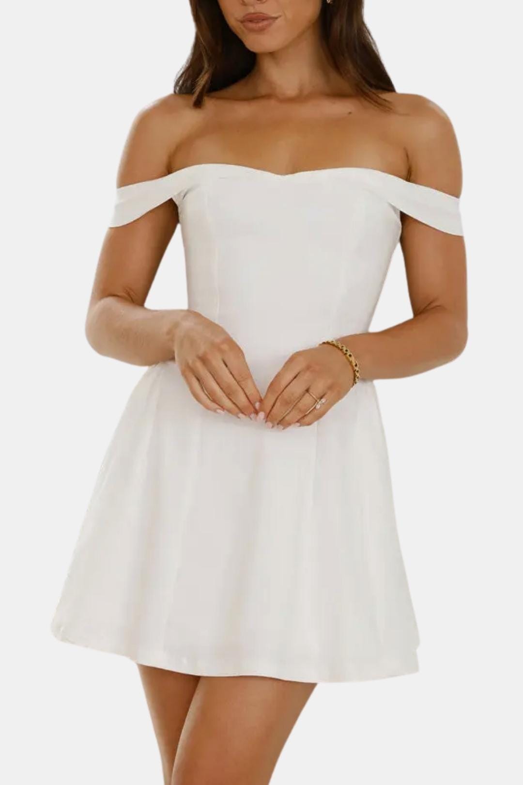 Zariyah – Off-Shoulder Sculpted Mini Dress