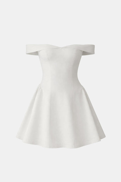 Zariyah – Off-Shoulder Sculpted Mini Dress