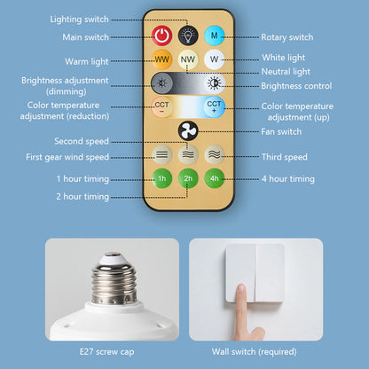 ZephyrAir™ Portable ceiling fan and light 2 in 1