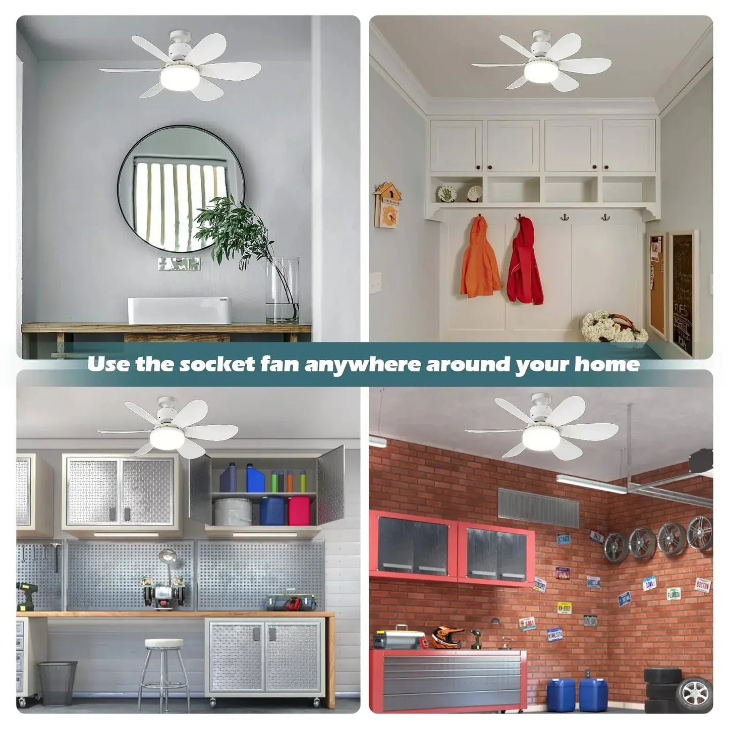 ZephyrAir™ Portable ceiling fan and light 2 in 1