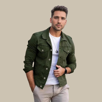 Férfi farmerszövet kabát slim-fit szabással – Milan