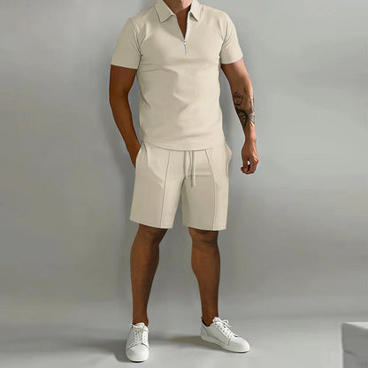 Men’s Polo and Short Set Stylish Summer Outfit Comfortable Casual Coordinated Ensemble