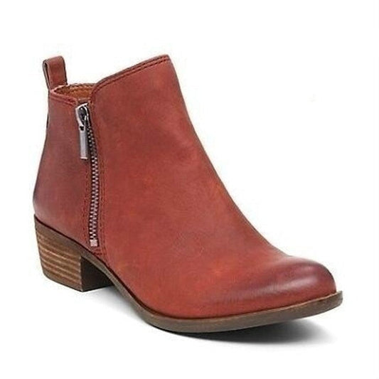 Learning Ladies Ankle Boots with Block Heel and Side Zip - Marit