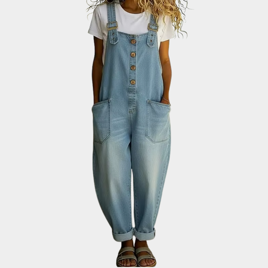 Kata™ | Vintage stílusú farmer overall állítható pántokkal