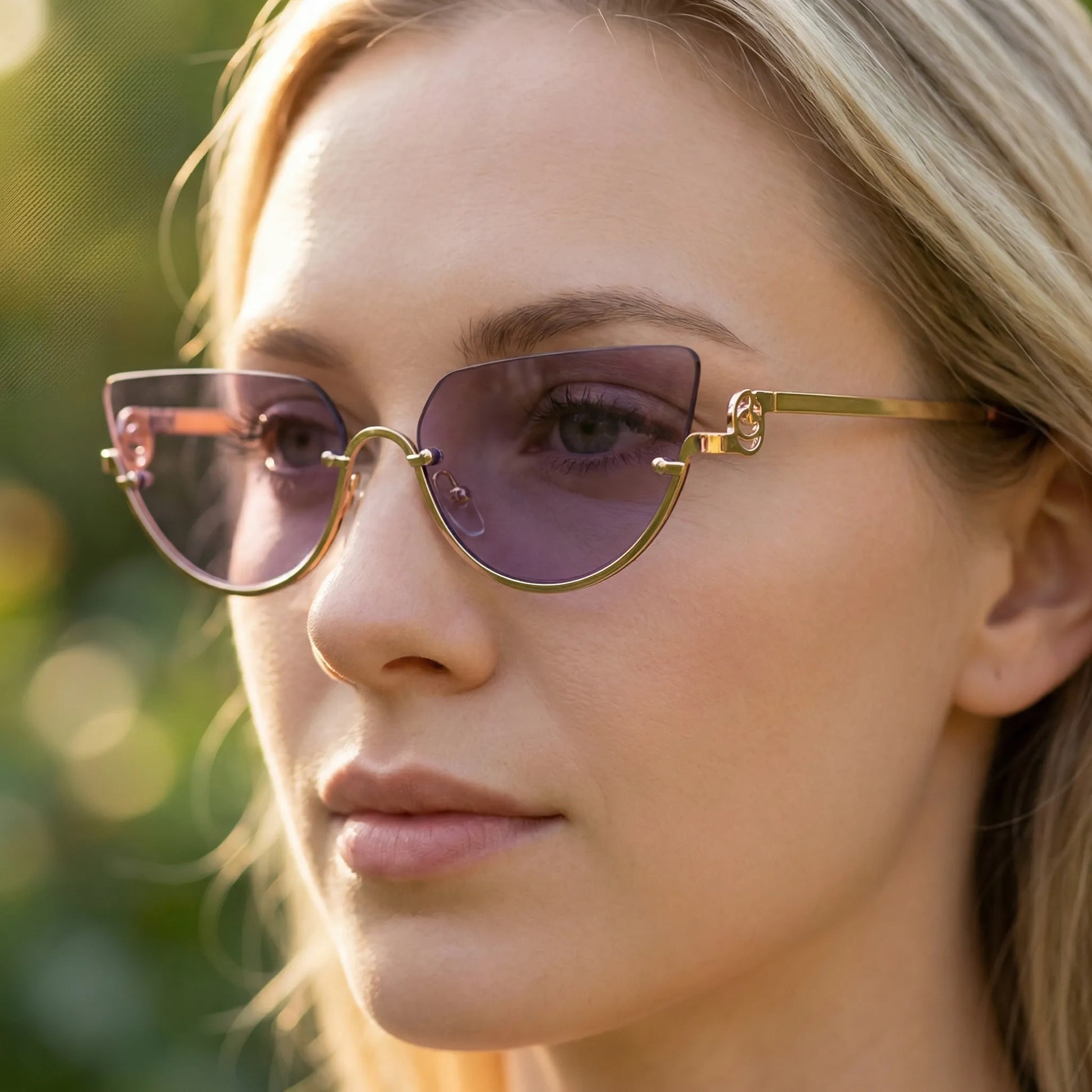 Zonnebril dames | Cat eye zonnebril met paarse glazen Zoelure
