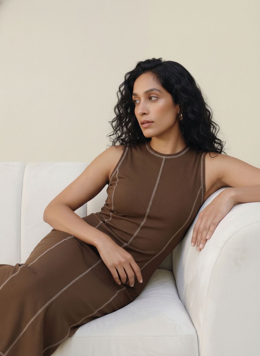 Mireya Női Ujjatlan Kötött Maxi