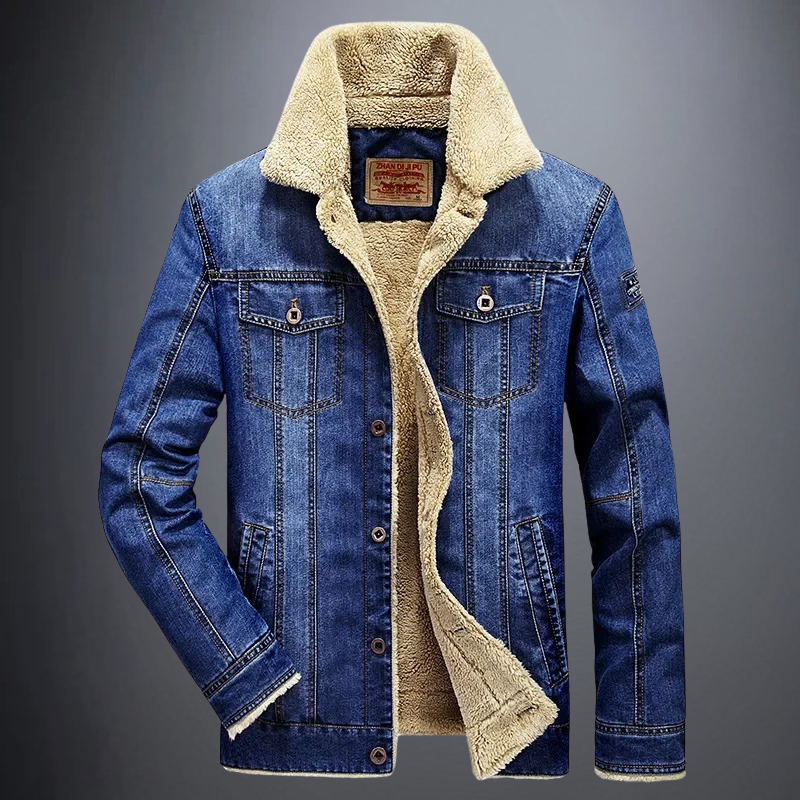 Viggo - Denim Jakke med Multifunktionelle Lommer