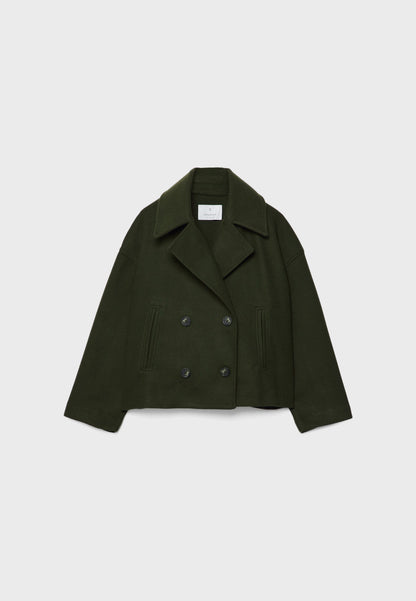 Women's Short Coat – Double Breasted Elegant Chic Transition Jacket