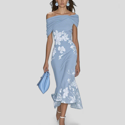 Robe midi femme imprimé élégant coupe fluide style quotidien