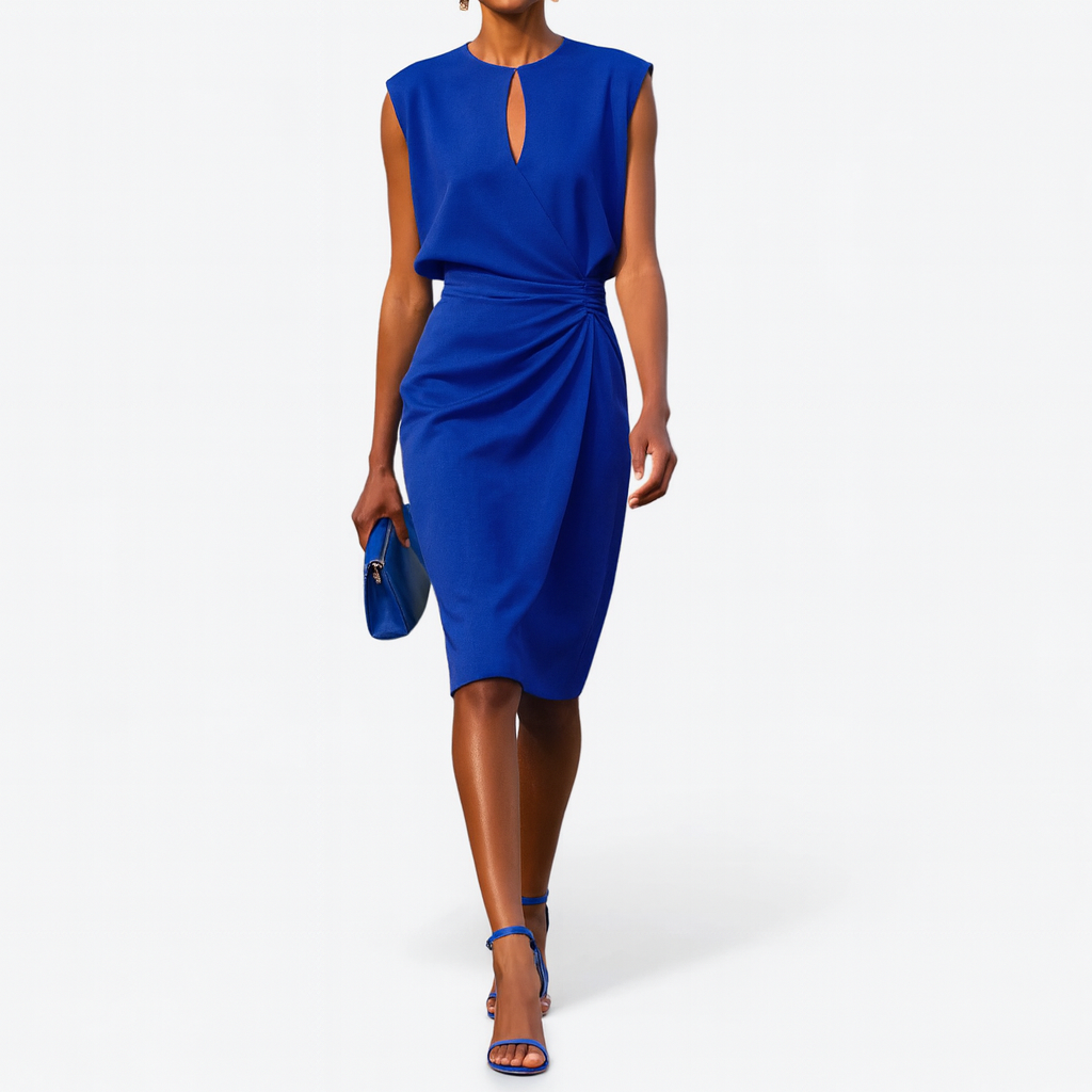 Damen Elegantes Ärmelloses Kleid | Midi
