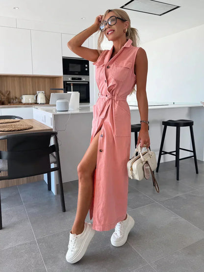 Maelle | Sleeveless Denim Dress