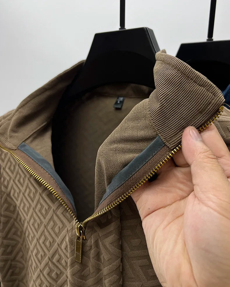 GeoJacquard® Pullover Style Full-Sleeve Shirt by JesseVance Milan