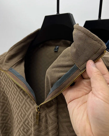 GeoJacquard® Pullover Style Full-Sleeve Shirt by JesseVance Milan