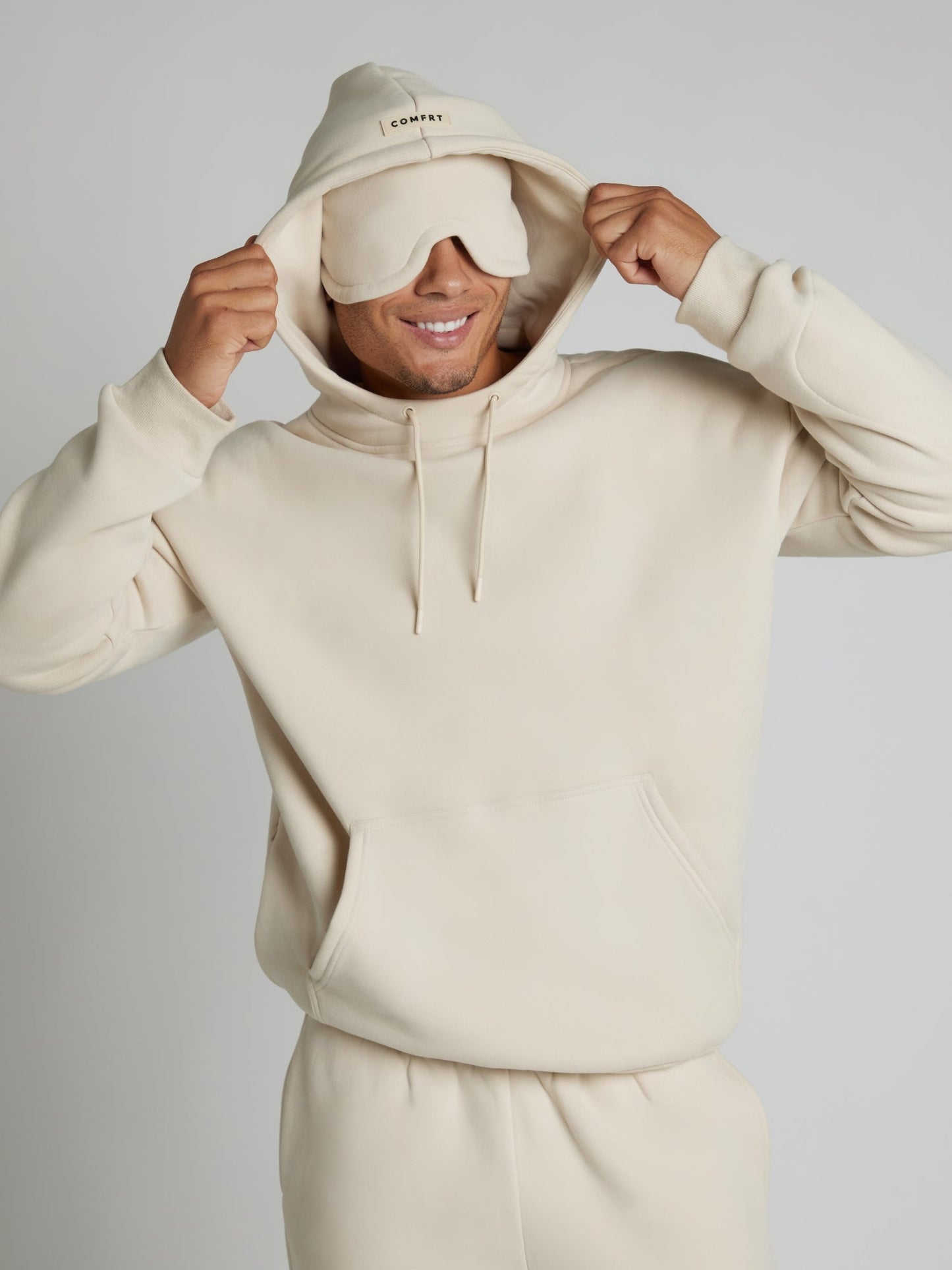 Cozy travel hoodie with airplane mode graphic