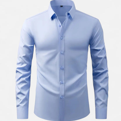 Chemise à manches longues pour homme, coupe ajustée et extensible