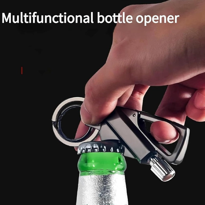 Permanente lucifer sleutelhanger met flesopener – 3-in-1 survival aansteker voor outdoor gebruik | Restfield
