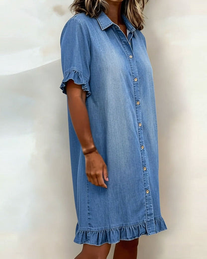 Ndapewa - Comfortable Denim Dress With Flattering Rubbing
