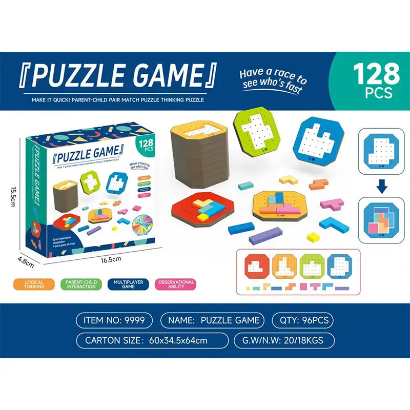 Logik-Puzzlespiel | 108 Teile mit 20 Aufgabenkarten | Denkspiel | MindStack
