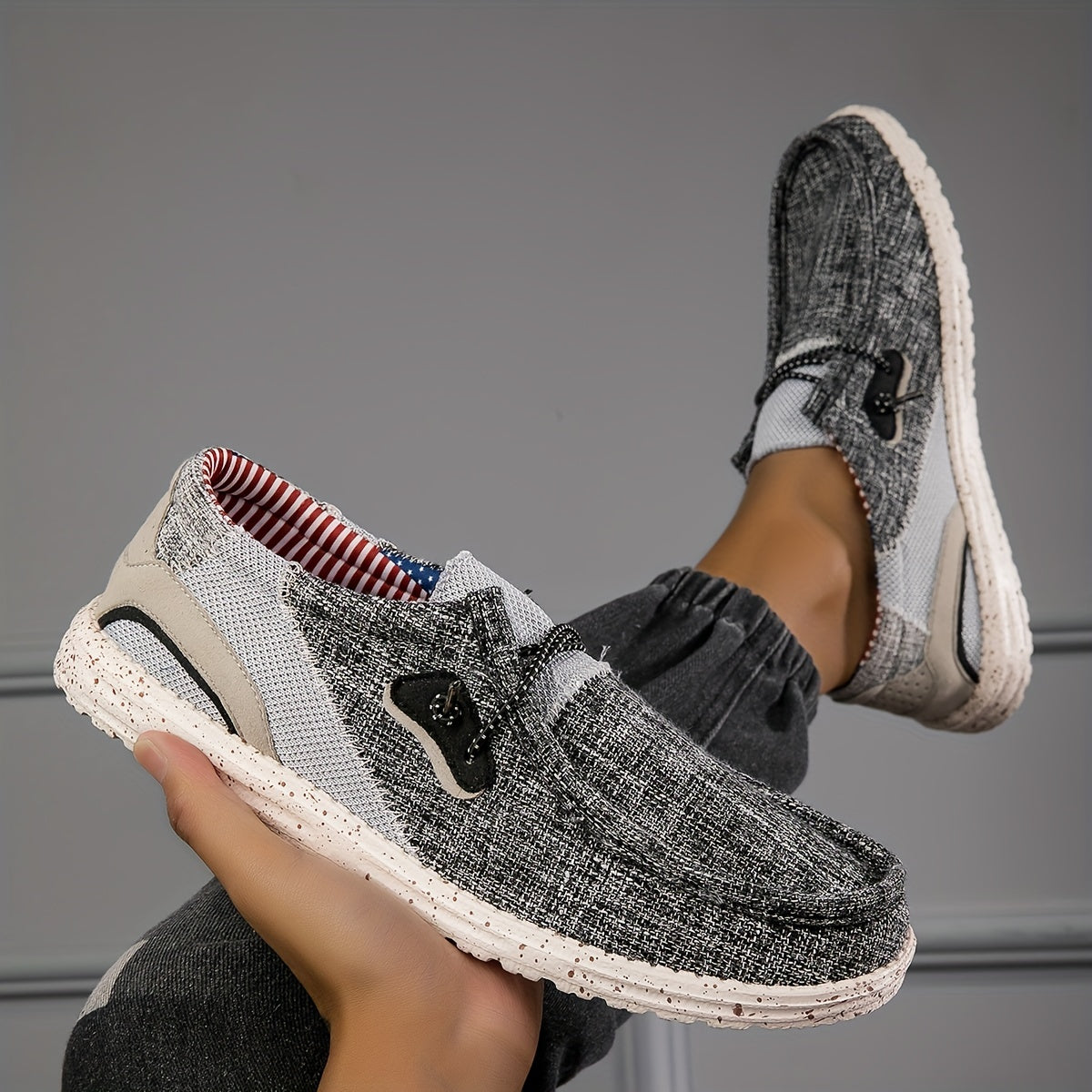 Loafix | Canvas Canvas Slip-On Loafers voor heren - Ademend, Slipvrij, Lichtgewicht