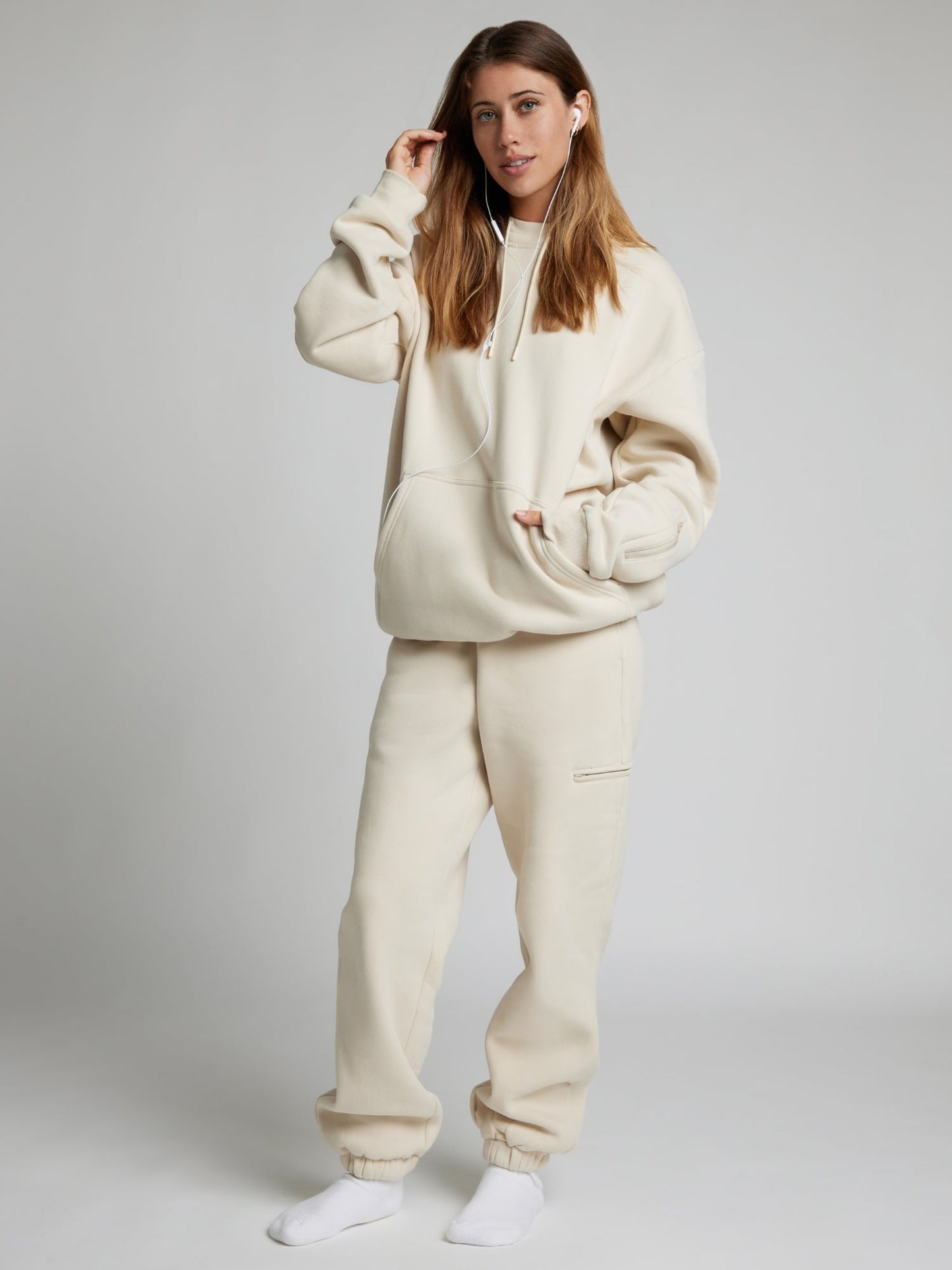 Cozy travel hoodie with airplane mode graphic