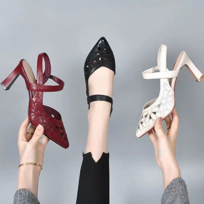 Tacones altos de piel suave