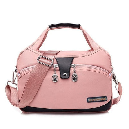 bags : Anti-Diefstal Handtas Dames Paars - Verborgen Vakken Veilig - Nylon in Roze van Pantino