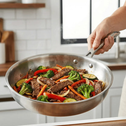 The stainless steel pan
