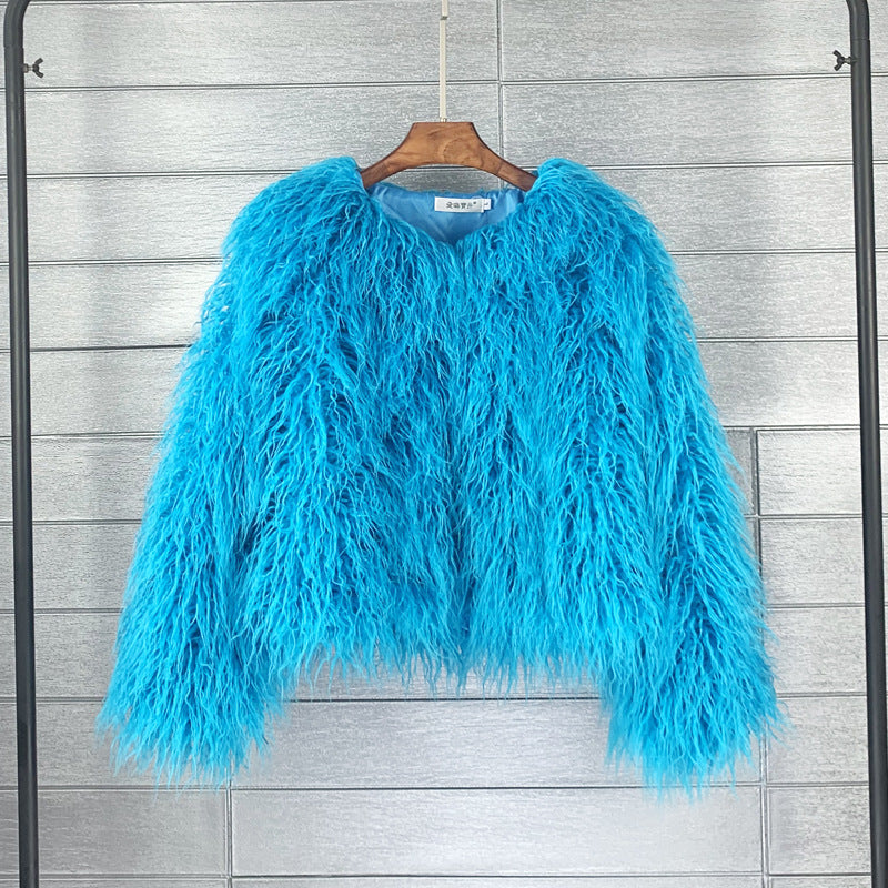 Elegant women's faux fur coat – Soraya