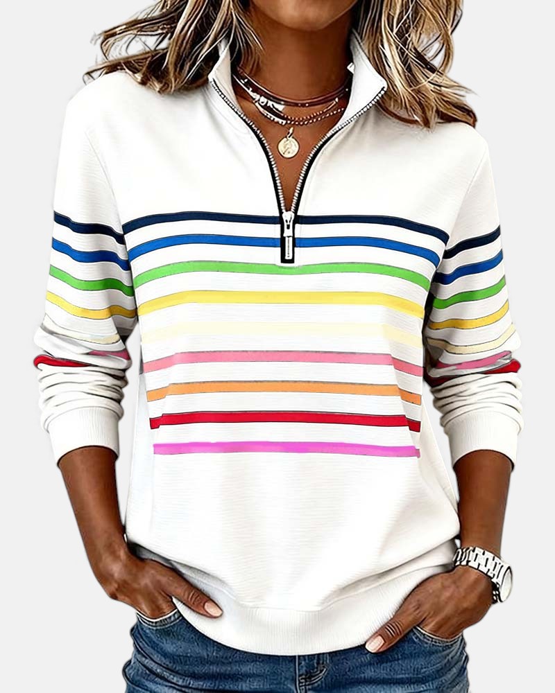 Vera - Striped Comfortable Jumper