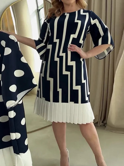 AMELIA | ELEGANT COMFORT PLEATED MIDI DRESS