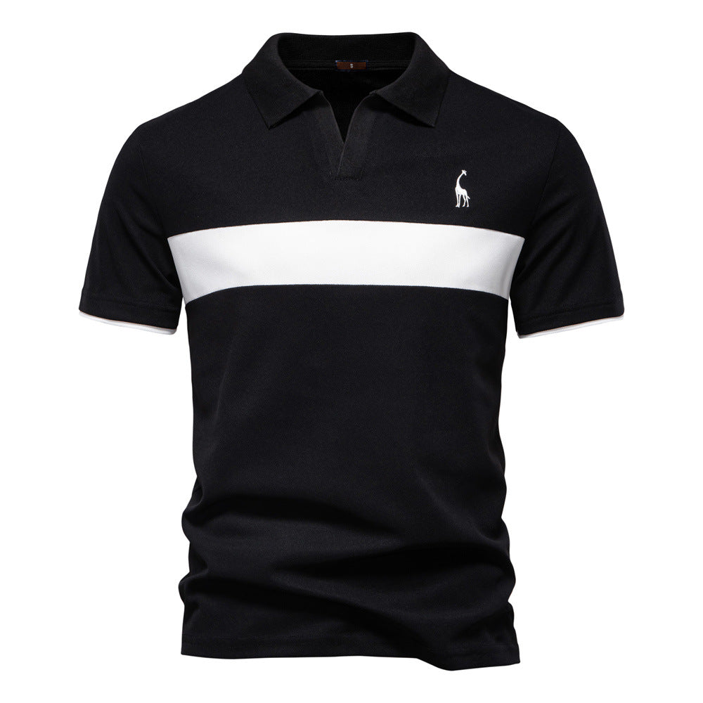 Tom Hollinger | Herren Poloshirt mit kurzen Ärmeln und gestreifter Stickerei