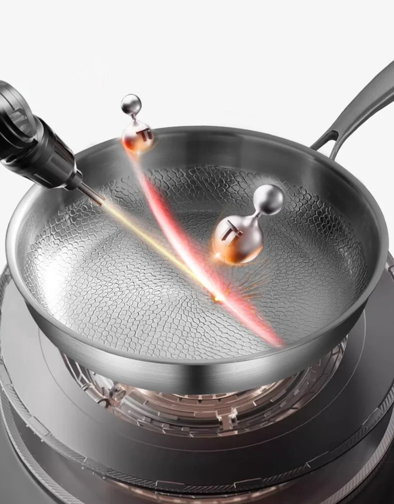 TitanPro – Pure Titanium Frying Pan with Hammered Fish-Scale Pattern