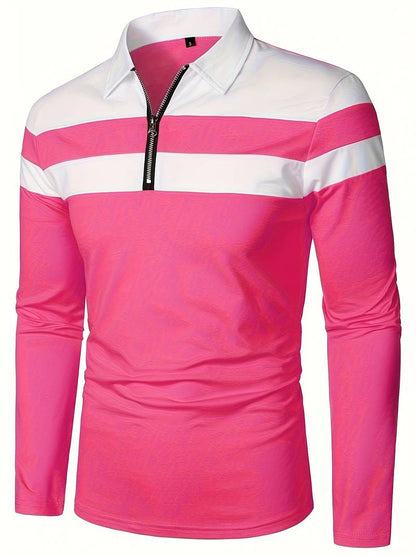 Harrison – Long-Sleeved Polo Shirt with Zipper | Men's Stylish Casual Polo Shirt