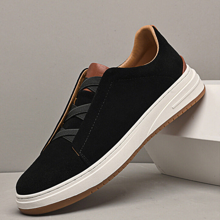 Men's Slip-on Trainers Cowhide Sneakers