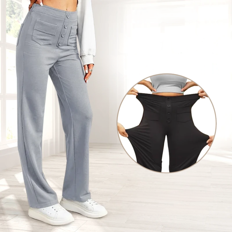 Brivana | Hoge taille stretchbroek voor dames – Slim fit pull-on broek voor comfort de hele dag door