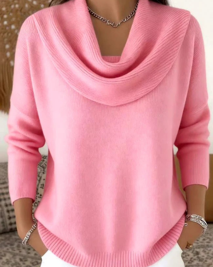 Pullover mit gerafftem Kragen
